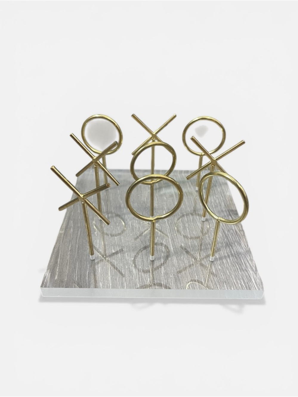 Acrylic Tic Tac Toe Game - Clear & Gold
